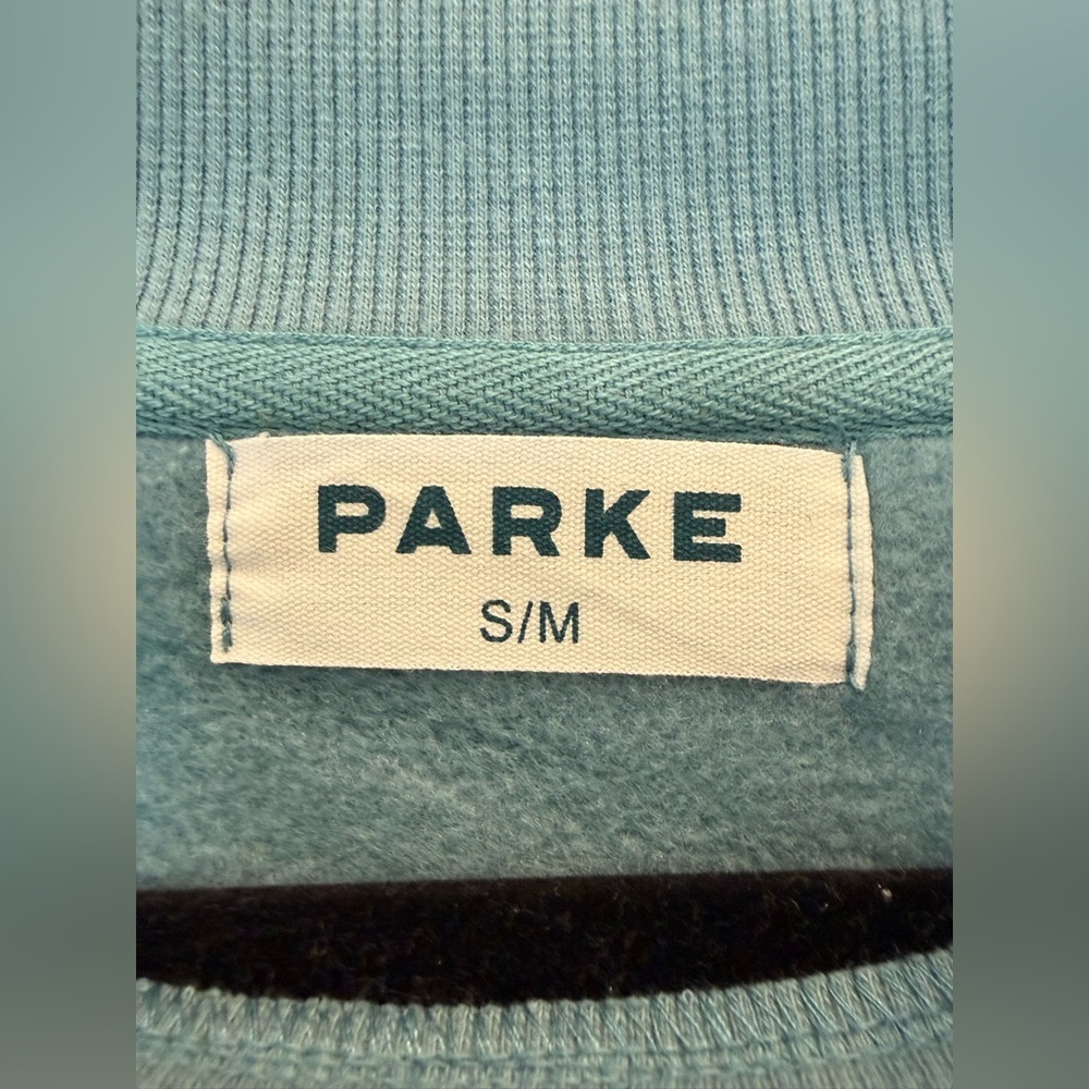 NWT PARKE Sport Fleece Varsity Mockneck - Glacier + White - Picture 4 of 7